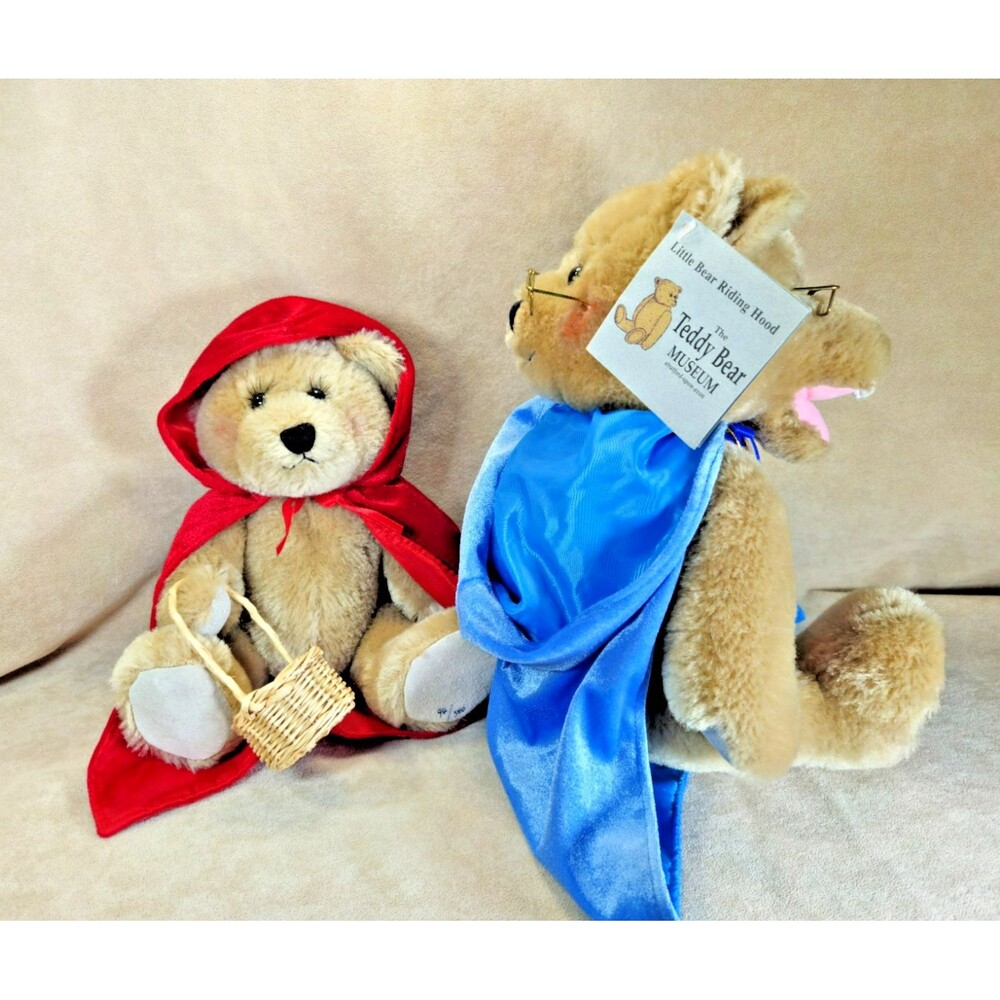 RARE Teddy Bear Museum Mohair Little Red Riding Hood & Big Bad Wolf Set #94/500